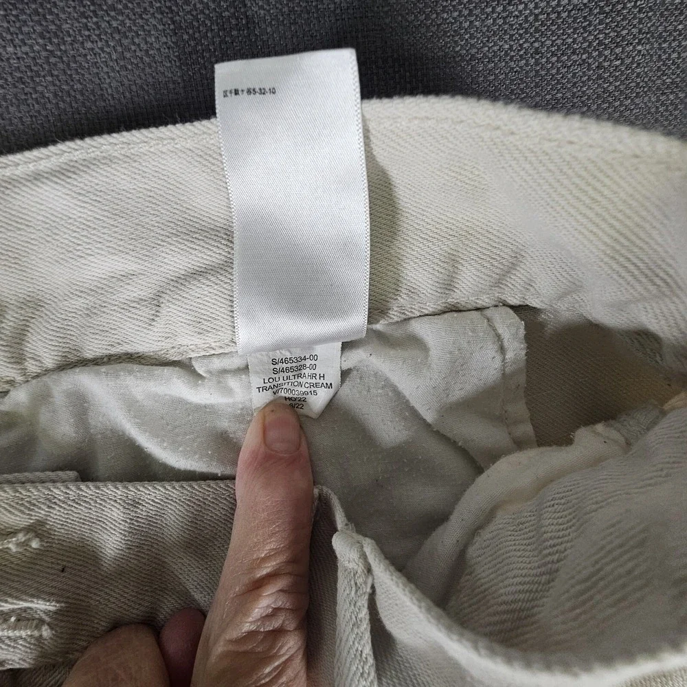 Banana‎ Republic Lou Ultra High Rise Cream Cargo Pants Women's Size  30/10